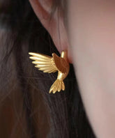 Mode Gold Sterling Silber Overgilt Flying Bird Ohrstecker